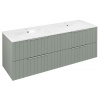 Sapho Sapho, CIRASA umývadlová skrinka s dvojitým umývadlom 141x54x46cm, verde strip, CR141-4444S-21