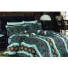 FARO Francúzske saténové obliečky Gravel tyrkysové 220x200/70x80cm