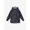 Detská softshellová bunda s flísom Basic, Čierna, Kvety - veľ. 98/104