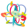 Silikónovo-plastové hryzadlo s hrkálkou Baby Mix multicolor