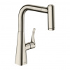 Hansgrohe Metris M71 - Kuchynská páková batéria 220, vyťahovateľná sprška, 2jet, vzhľad nerezu 14834800