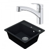 Drezový set Grohe 4/O - Granitový drez 530x500 mm, tmavý grafit matný + Drezová batéria Grohe Eurosmart
