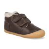 Barefoot detské zimné topánky Bisgaard - Carter lamb dark brown hnedé