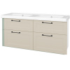 Dreja Umyvadlová skrinka PORTO SZZ4 125 - L01 Biela vysoký lesk / Úchytka T37 / L19 Cream vysoký lesk