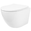 Rea Carlo Mini, závesná WC misa 490x365x370mm, Rimless Tornado NF + toaletné WC sedadlo, biela lesklá, REA-C1260