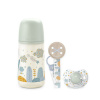 Suavinex Súprava fľaša 270 ml + cumlík fyziologický 0 - 6 m + klip Dreams Zelená