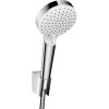 HANSGROHE Crometta sprchová súprava, ručná sprcha 2jet Vario EcoSmart priemer 100 mm, sprchový držiak a sprchová hadica 125 cm, biela/chróm, 26693400