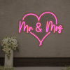 LED neon - Mr & Mrs 62x49cm Farba neónu: 7 Oranžová, Orez neónu: Cut to Shape (výrez do tvaru)