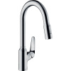 HANSGROHE Focus M42 páková drezová batéria s vyťažiteľnou sprškou s prepínaním, 2jet, výška výtoku 219 mm, chróm, 71800000