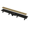 ALCA Simple-Podlahový žľab s okrajom pre perforovaný rošt, mosadz APZ10BLACK-950BRASS APZ10BLACK-950BRASS