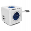 Cubenest Powercube Extended USB PD 20W, A+C, 4× zásuvka, 1,5m, bílá/modrá, dětská pojistka, uzemnění, dok, 10A/250V (PC420BL)