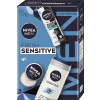 Nivea darčeková sada MEN BOX DEO FRESH 2024 sprej antiperspirant B&W Invisible Fresh 150 ml, sprchovací gél Sensitive 250 ml, Men krém 30 ml