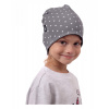 Jožánek Detská čiapka bavlnená, obojstranná, čierna+šedá s bodkami S (1-3 roky)