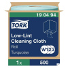 Priemyselné utierky Tork - Low Lint, tyrkysové, W1-3