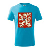 Znak Česko-Slovenská republika 1938–1939 - Tričko detské bavlnené - 158 cm/12 rokov ( Svetlý tyrkys )