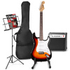 Max GigKit Súprava elektrickej gitary so stojanmi na noty a na gitaru - Farba sunburst