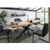 Bighome - Jedálenský stôl mango 220x100x77 béžový lakovaný / krížový rám antracit lesklý METALL 5