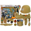 LEAN TOYS Vojenský set pištole zbraň s maskou prilba zvuk granátu