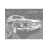 ZUTY Bodkovanie - MODRÉ AUTO FORD MUSTANG Rámovanie: vypnuté plátno na rám, Rozmer: 80x100 cm