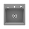 Granitový jednodrez bez odkvapkávača ZORBA, do skrinky šírka 45 cm, metalický sedý