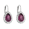 Evolution Group Strieborné náušnice visiace s krištáľmi Swarovski fialová slza 31242.3