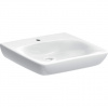 Geberit Selnova Comfort - Umývadlo 550x550 mm, bezbariérové, s 1 otvorom na batériu, bez prepadu, biela 500.187.01.7