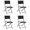 Záhradné lehátko - Skladacie záhradné stoličky, 4 ks, oceľ a textilen (Skladacie záhradné stoličky, 4 ks, oceľ a textilen)