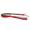 COBBYS PET Vodidlo z pravej kože lesklé červené prešité s brúsenou kožou,s podšitou rukoväťou 120cm/15mm (COBBYS PET Vodidlo z pravej kože lesklé červené prešité s brúsenou kožou,s podšitou rukoväťou