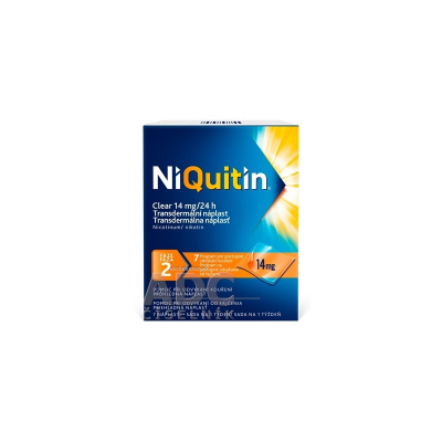 NiQuitin CLEAR 14 mg/24 h emp tdm (vre.PET/LDPE/Al/adhez.vrstva/EVOH) 1x7 ks