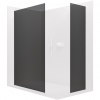 CERANO - Sprchová zástena Walk-in Crystal TL/P - 8 mm - bezvzperový systém - biela matná, grafitové sklo - 50x50 cm