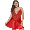 Dámská košilka s kalhotkami Red Satin and Lace Chemise Set Velikost: XL (46-48)
