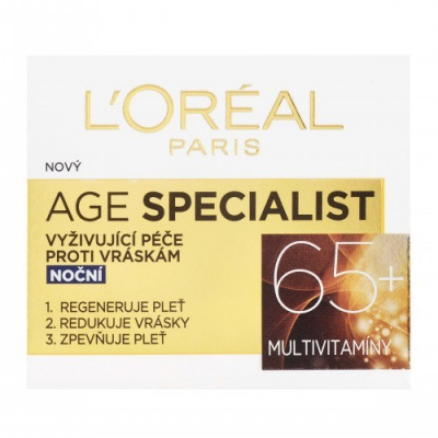 L'Oréal Paris Age Specialist 65+ Night 50ml - Vyživujúca starostlivosť proti vráskam nočné
