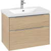 VILLEROY & BOCH Subway 3.0 závesná skrinka pod umývadlo, 2 zásuvky, s LED osvetlením, 772 x 478 x 429 mm, Nordic Oak, C574L0VJ
