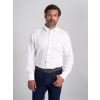 Pánska ľanová košeľa slim fit biela 16951 L (41/42) 176/182 cm