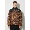 Páperová bunda The North Face Lhotse Jacket pánska, hnedá farba, zimná, oversize, NF0A3Y23OS31