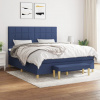 vidaXL Posteľný rám boxspring s matracom modrý 180x200 cm látka - Modrá - 166232-100592
