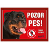 Juko Plastová tabuľa Pozor Pes Rotvajler 21 x 14,7 cm