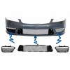 KITT Front Bumper Central-Lower Grille and Side Grilles suitable for Mercedes S-Class W221 (2005-2012) S63 S65 Design