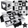 JOKO Detské Penové Puzzle 16ks Penová ohrádka 2v1 čierno-biela