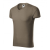 Tričko Slim Fit V-neck 146 - XL, 29 - army