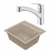 Drezový set Grohe 4/A - Granitový drez 530x500 mm, piesková + Drezová batéria Grohe Eurosmart