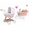 Set vanička s tečúcou vodou elektronická Violette Baby Nurse Smoby s hlbokým kočíkom