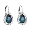Evolution Group Strieborné náušnice visiace s krištáľmi Swarovski modrá slza 31242.3