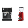 Ascaso Steel DUO, Black + Eureka Atom W 75, ferrari red