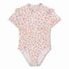 Swim Essentials Plavky s krátkym rukávom s UPF 50+ Beige Leopard Veľkosť: 146/152