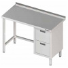 Přístěnný stůl, blok se dvěmi zásuvkami po pravé straně 1200x600x850 mm | STALGAST, 980256120 inox