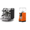 Rocket Espresso Mozzafiato FAST V, black + Eureka Mignon Specialita, CR orange