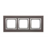Kontakt Simon 3-rámček Simon54 NATURE wenge/striebro drevený DRN3/84