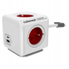 Cubenest Powercube Extended USB PD 20W, A+C, 4× zásuvka, 1,5m, bílá/červená, dětská pojistka, uzemnění, dok, 10A/250V (PC420RD)
