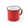 Smaltovaný hrnček červený 360 ml (Smaltovaný hrnček s uškom na kávu a čaj )